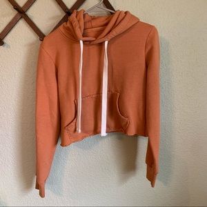 Cropped Rust Burnt Orange Hoodie Reflex size Small